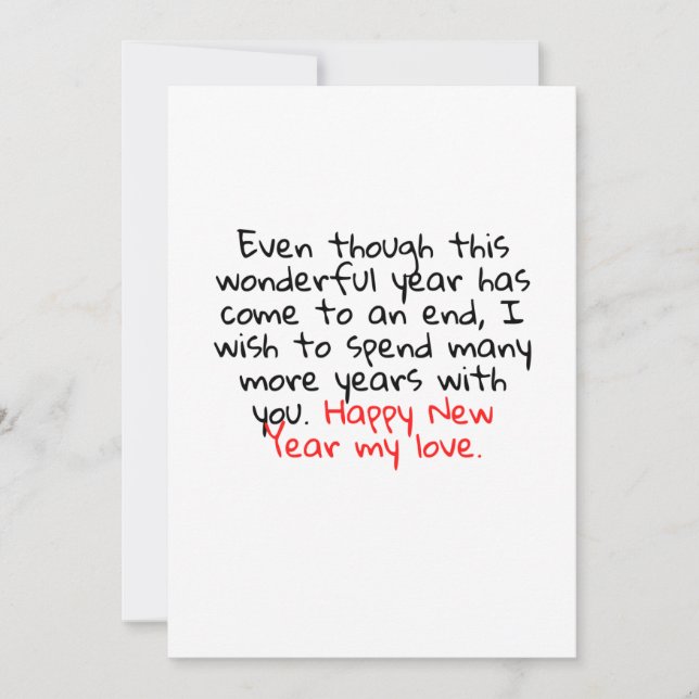 HAPPY NEW YEAR MY LOVE INVITATION (Front)
