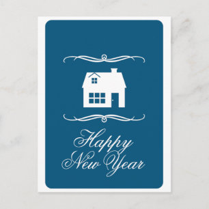 happy new year new address announcement postcard