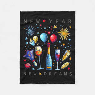 Happy New Year New Dreams 2026 Family Matching Fir Fleece Blanket