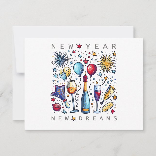 Happy New Year New Dreams 2026 Family Matching Fir Holiday Card (Front)