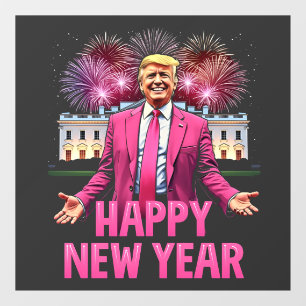 Happy New Year New Eve Trump Inauguration Day Xmas Window Cling