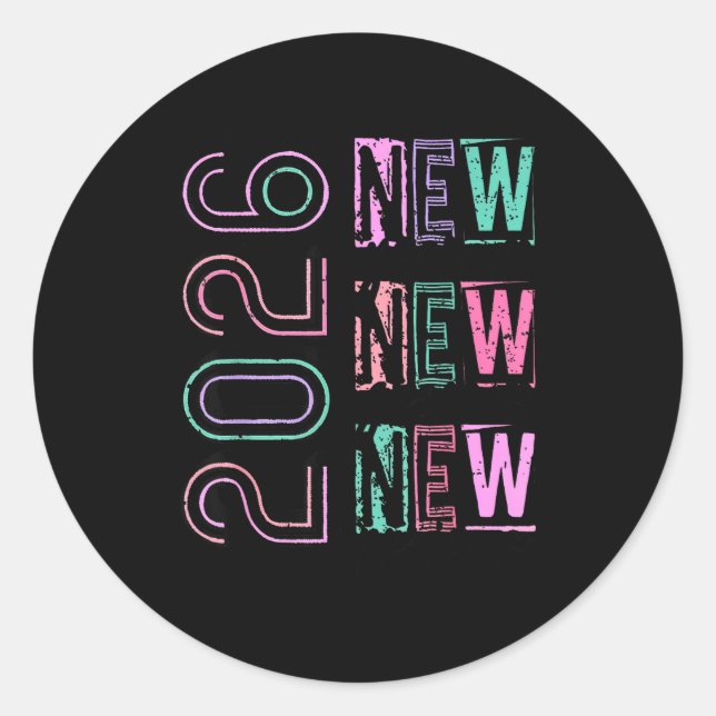 Happy New Year New Grace New Praise 2026 New Year' Classic Round Sticker (Front)