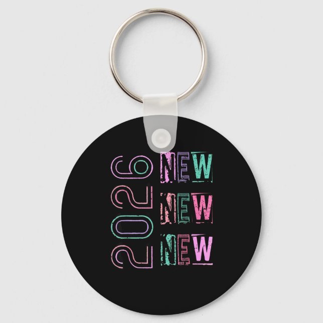 Happy New Year New Grace New Praise 2026 New Year' Key Ring (Front)