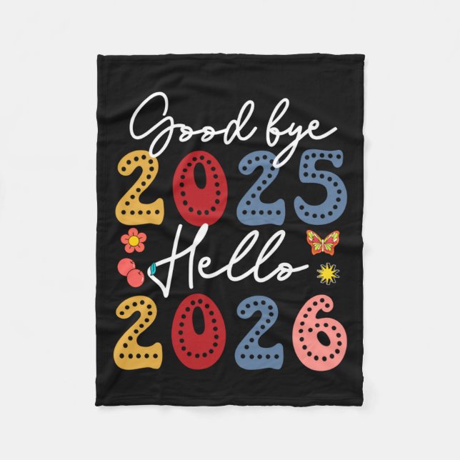 Happy New Year New Years Eve Party Countdown Hello Fleece Blanket (Front)