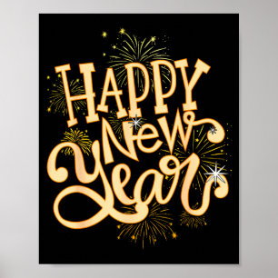 Happy New Year New Years Eve Party Women Men Famil Poster