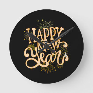 Happy New Year New Years Eve Party Women Men Famil Round Clock