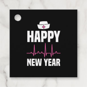 Happy New Year Nurse Crew Holiday Gift Favour Tags