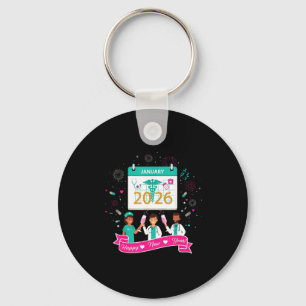 Happy New Year Nurse Shirt; Cute Medical Staff 202 Key Ring
