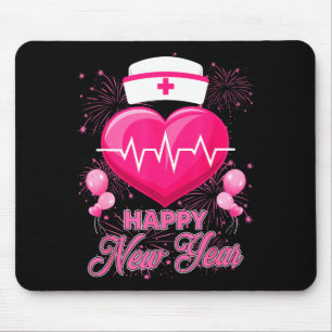 Happy New Year Nurses Heartbeat New Years Eve Part Mouse Mat