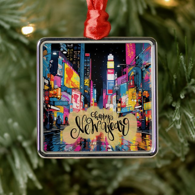 Happy New Year, NYC illustration, Metal Tree Decoration (Tree)