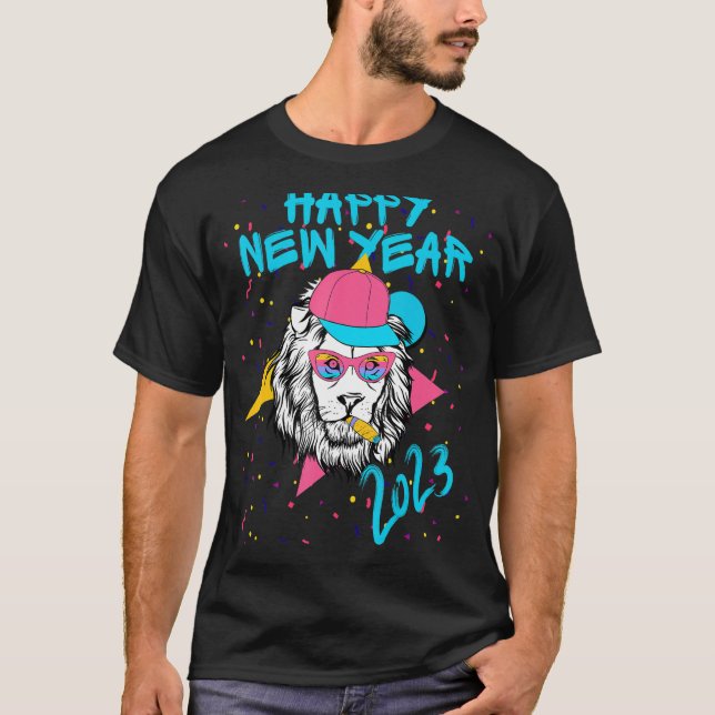 Happy New Year NYE Party   Happy New Year Lion T-Shirt (Front)