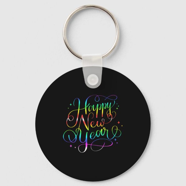 Happy New Year Nye Years Eve Family Party Countdow Key Ring (Front)