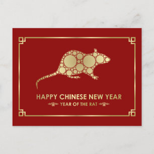 Happy New Year of The Rat - 2020 Holiday Postcard