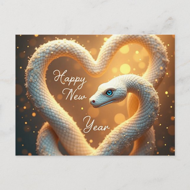 Happy New Year of the Wood Snake Holiday Postcard (Front)
