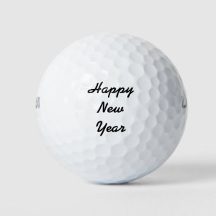 Happy New Year on white background Golf Balls