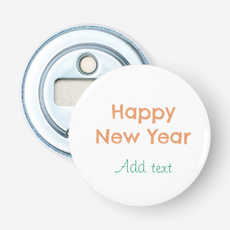 Happy new year orange green name date modern retro bottle opener