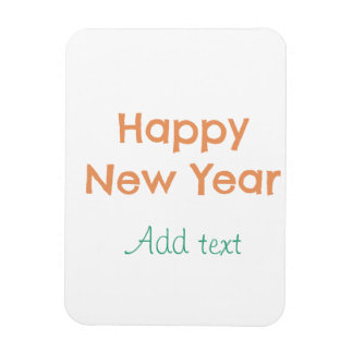 Happy new year orange green name date modern retro magnet
