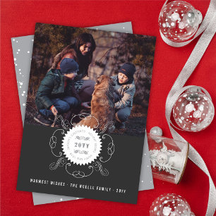 Happy New Year Ornate Seal Holiday Photo Card