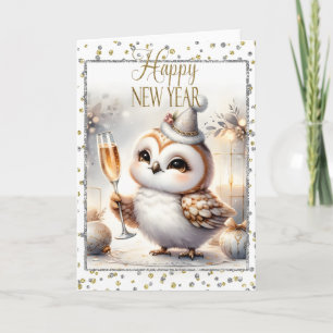 Happy New Year Owl Card