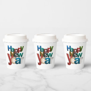 Happy New Year Paper Cups