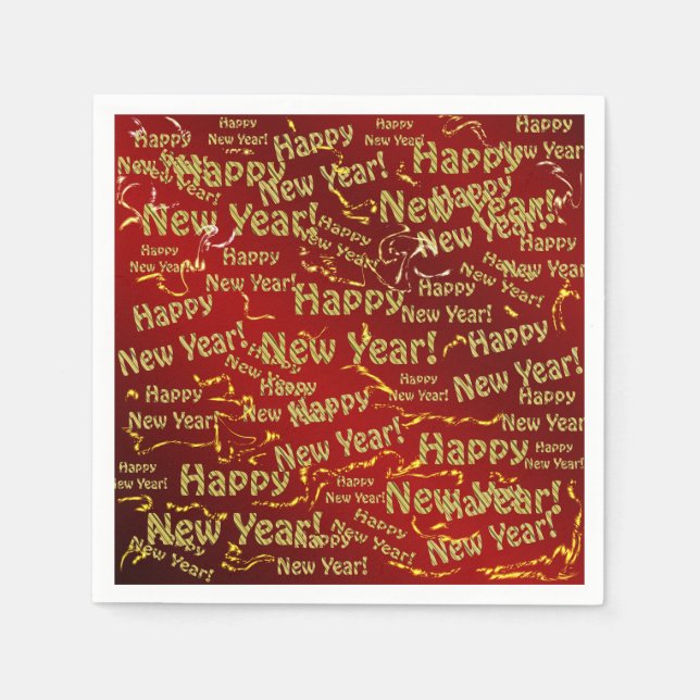 happy new year paper napkins (Front)