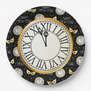 Happy New Year Paper Plate