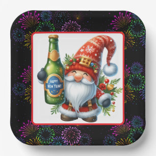 Happy New Year Paper Plate