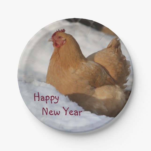Happy New Year Paper Plate (Front)