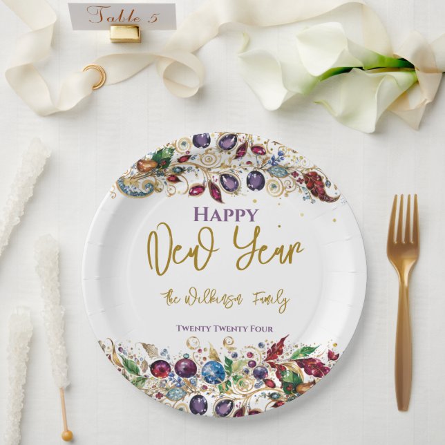 Happy New Year Paper Plate (Wedding)