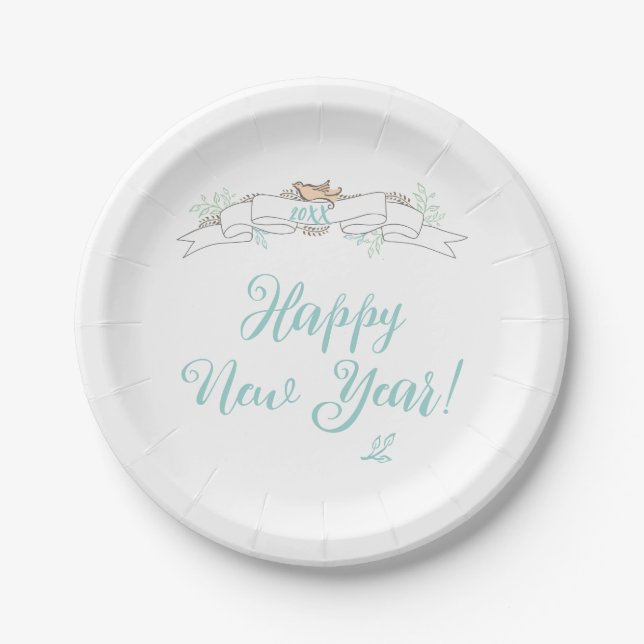 Happy New Year Paper Plate (Front)