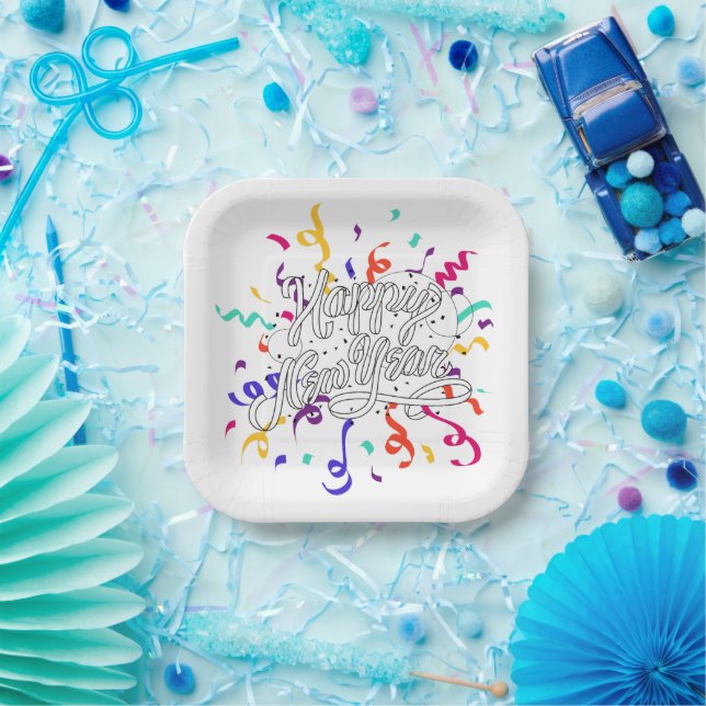 Happy new year paper plate (Party)
