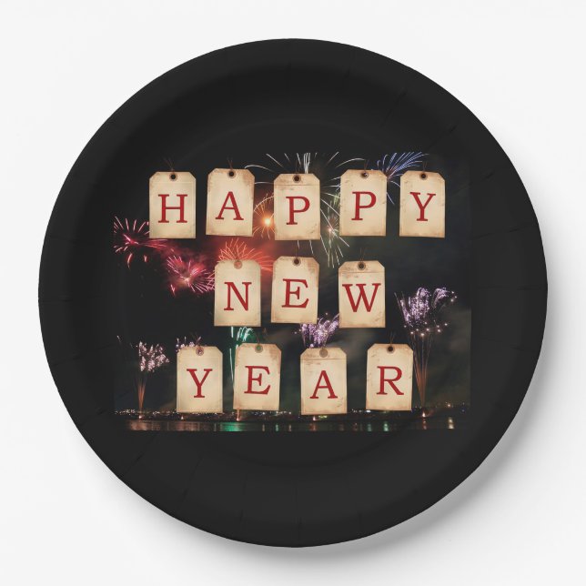 Happy New Year Paper Plate (Front)