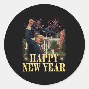 Happy New Year Party 2025 Trump 2024 Take America Classic Round Sticker