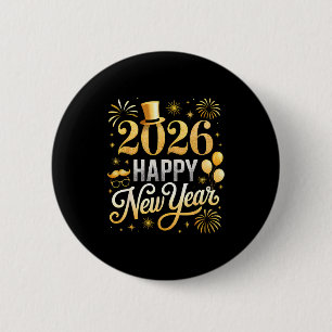 Happy New Year Party 2026 Ballon Family Matching C 6 Cm Round Badge