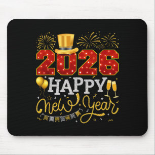 Happy New Year Party 2026 Ballon Family Matching C Mouse Mat
