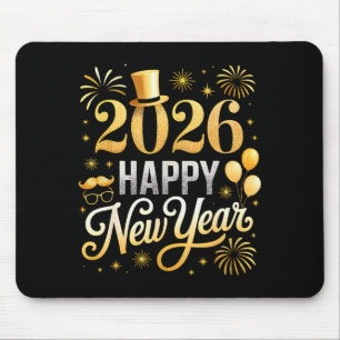 Happy New Year Party 2026 Ballon Family Matching C Mouse Mat