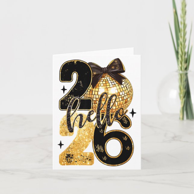 Happy New Year Party 2026 Ballon Family Matching M Card (Front)