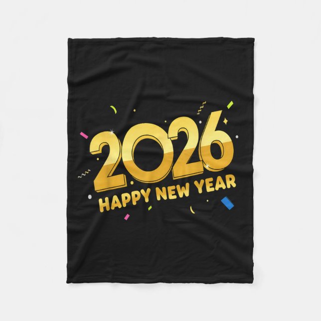 Happy New Year Party 2026 Ballon Family Matching M Fleece Blanket (Front)