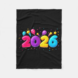 Happy New Year Party 2026 Ballon Family Matching M Fleece Blanket