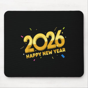Happy New Year Party 2026 Ballon Family Matching M Mouse Mat