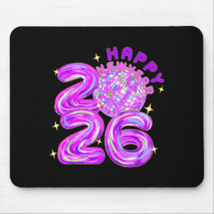 Happy New Year Party 2026 Ballon Family Matching M Mouse Mat