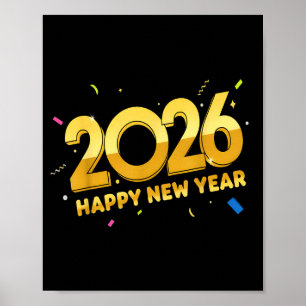 Happy New Year Party 2026 Ballon Family Matching M Poster