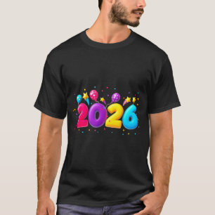 Happy New Year Party 2026 Ballon Family Matching M T-Shirt