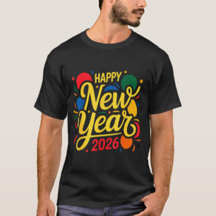 Happy New Year Party 2026 Ballon Family Matching M T-Shirt