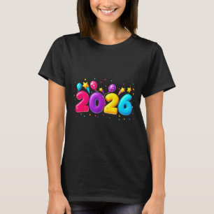 Happy New Year Party 2026 Ballon Family Matching M T-Shirt