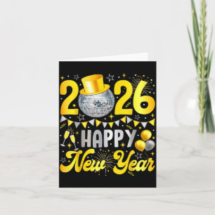 Happy New Year Party 2026 Balloon Family Matching  Card