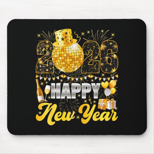 Happy New Year Party 2026 Balloon Family Matching  Mouse Mat (Front)