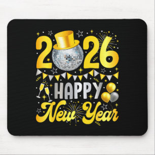 Happy New Year Party 2026 Balloon Family Matching Mouse Mat