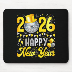 Happy New Year Party 2026 Balloon Family Matching Mouse Mat