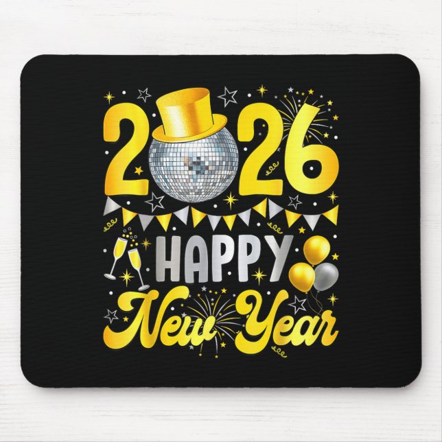 Happy New Year Party 2026 Balloon Family Matching  Mouse Mat (Front)
